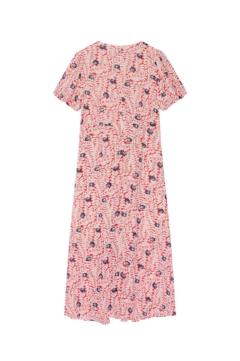 Printed Puff Sleeve Maxi Dress