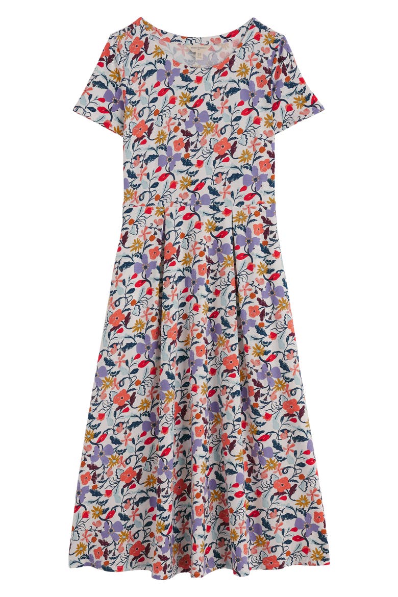 Veronica Floral Stretch Organic Cotton Midi Dress
