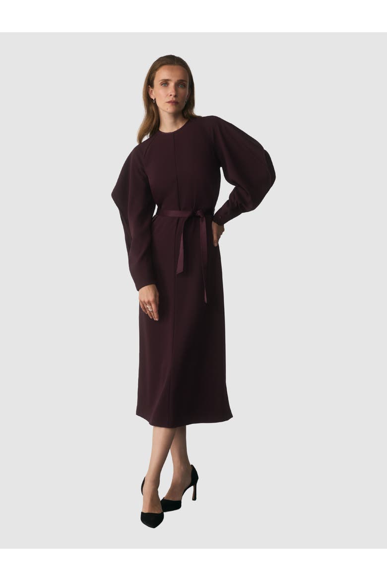Asti Long Sleeve Midi Crepe Dress