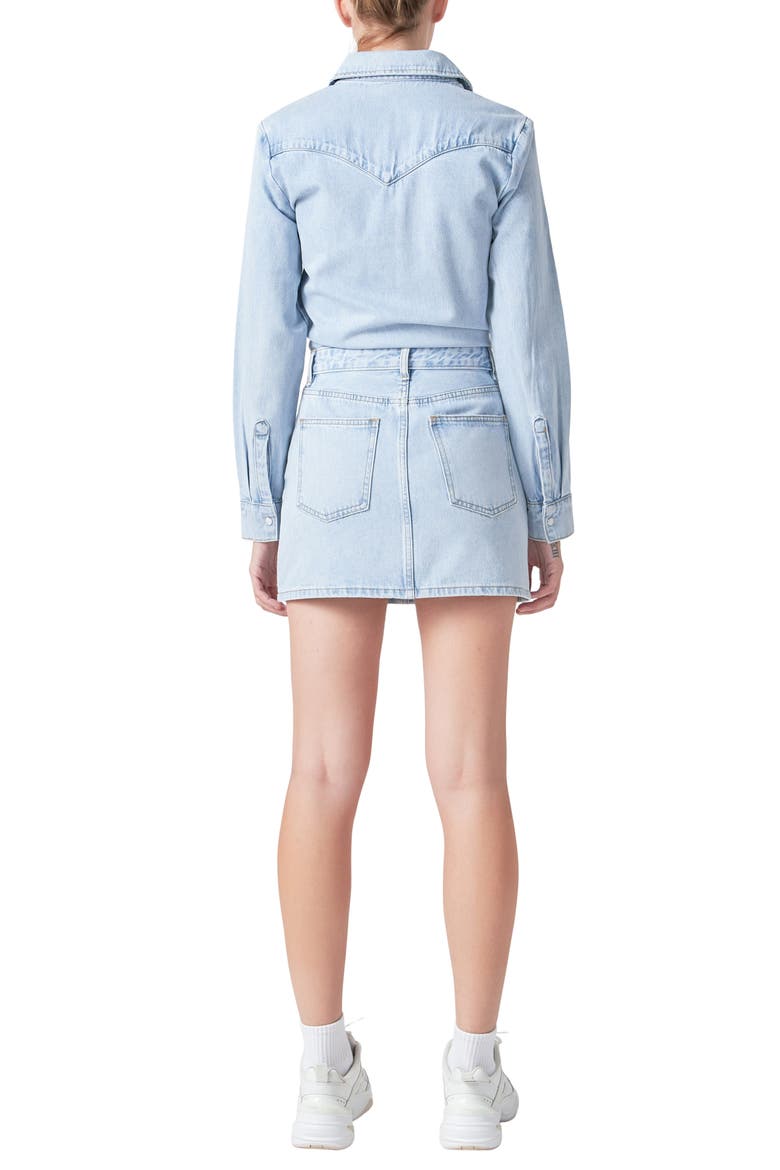 Long Sleeve Denim Mini Shirtdress