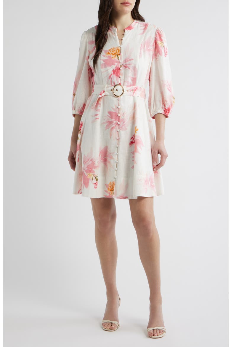 Floral Print Belted Dress