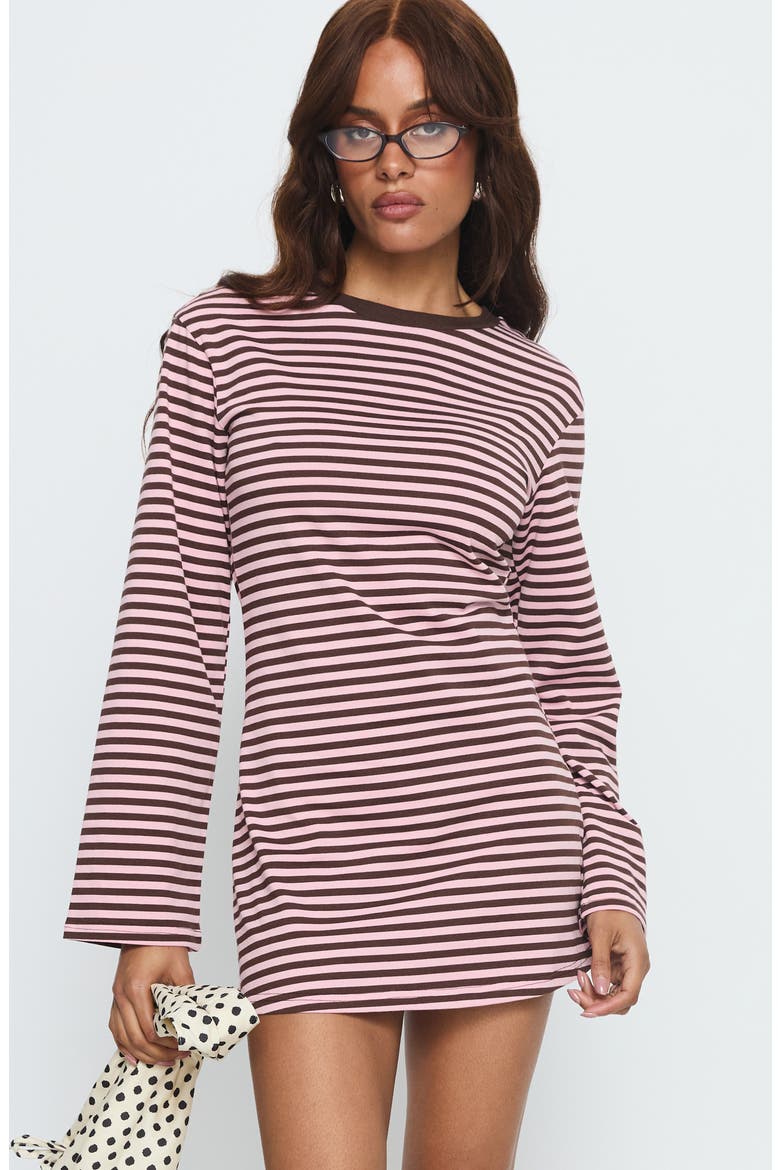 Lulolah Stripe Long Sleeve T-Shirt Minidress