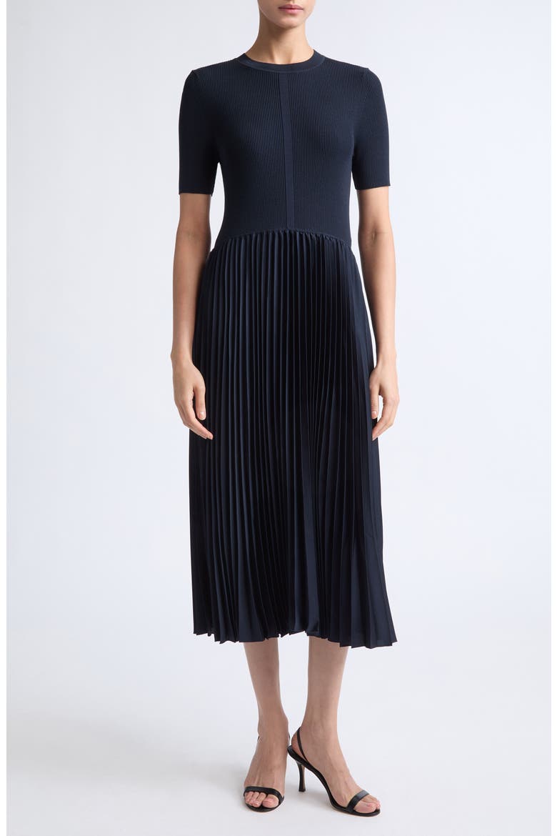 Fadridi Short Sleeve Mixed Media Midi Dress