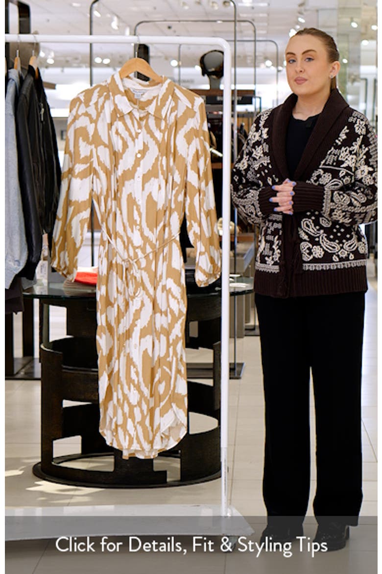Inlet Ikat Long Sleeve Midi Shirtdress