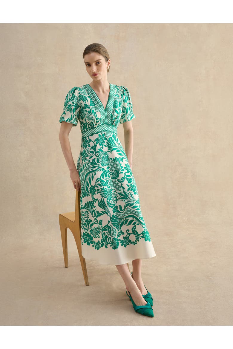 Trelissick V-Neck Fit Flare Dress