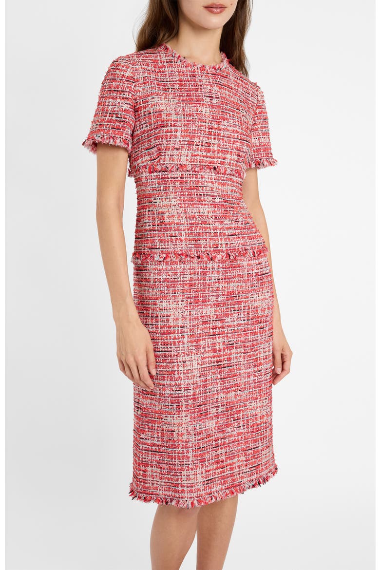 Giulia Short Sleeve Sheath Dress in Modern Tweed