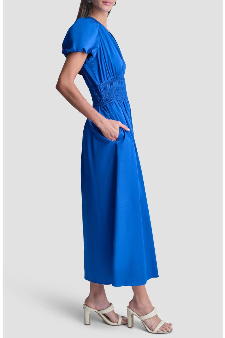 V-Neck Smocked Midi Dress