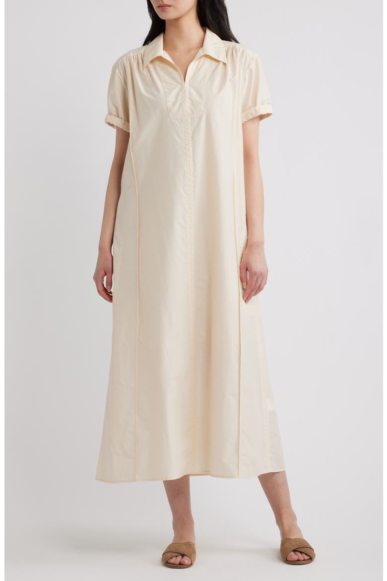 Gathered Polo Midi Dress