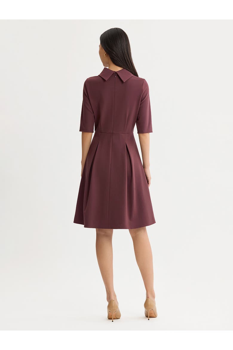 A-Line Pleated LuxeStretch Ponte Dress