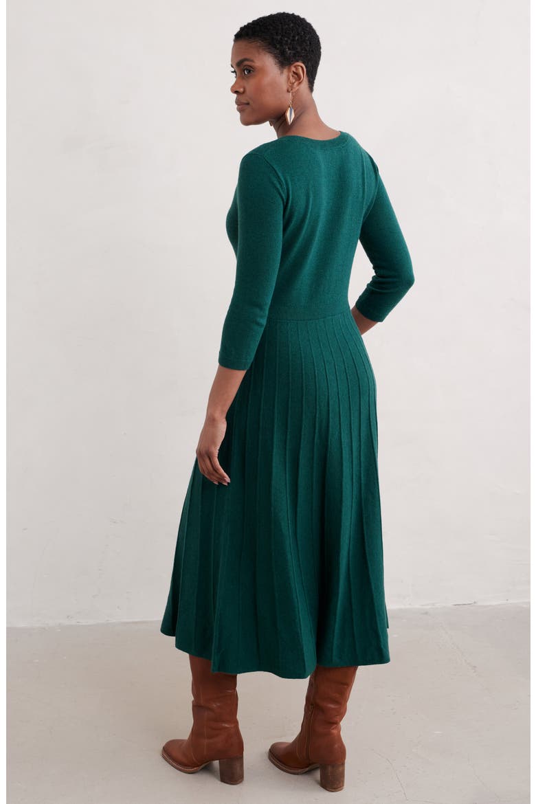 Folk Song Rib Midi Sweater Dress
