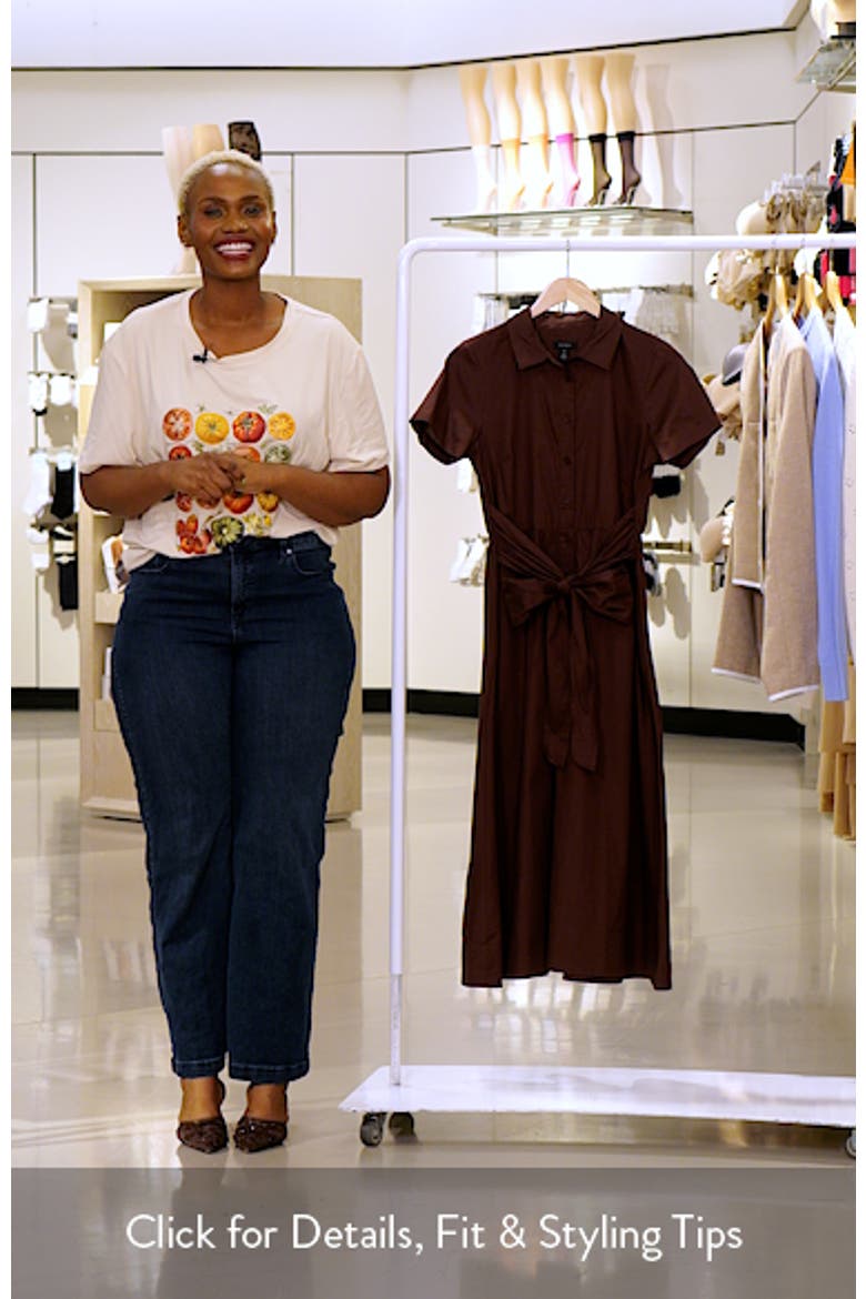 Tie Waist Cotton Shirtdress