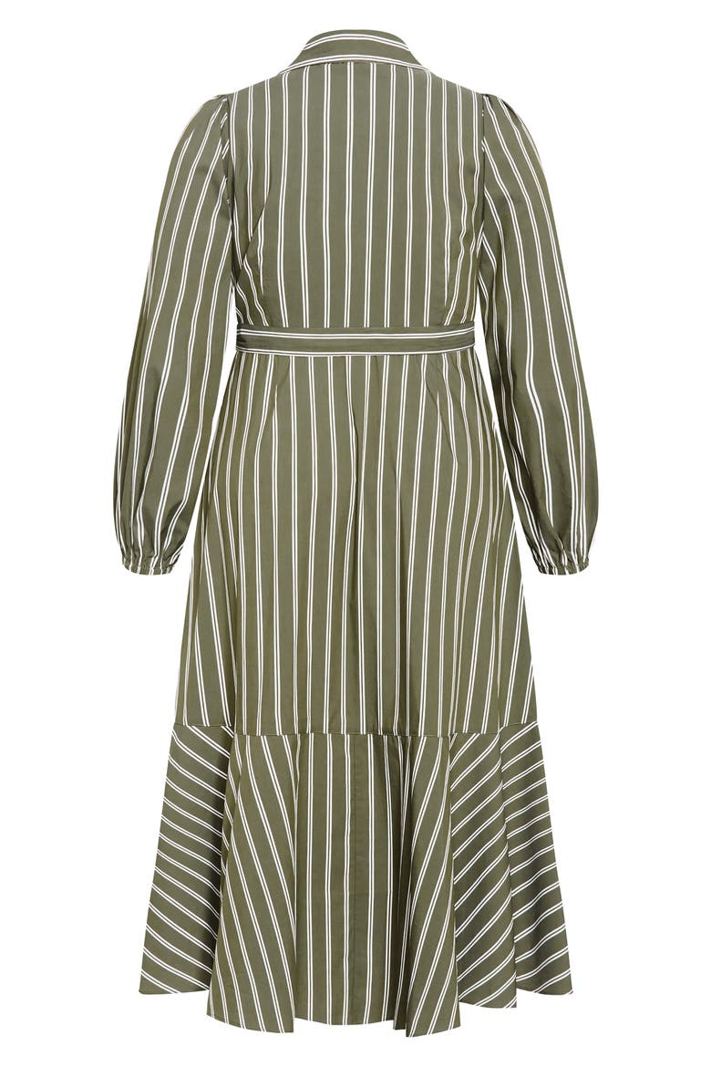 Brynn Stripe Long Sleeve Cotton Blend Dress