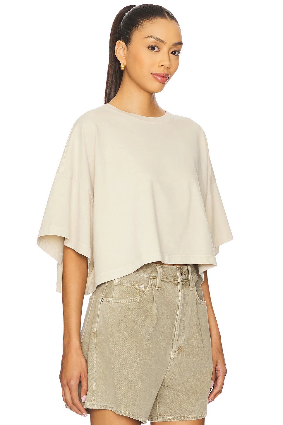 AGOLDE Arli Tee in Brown Rice - Image 2