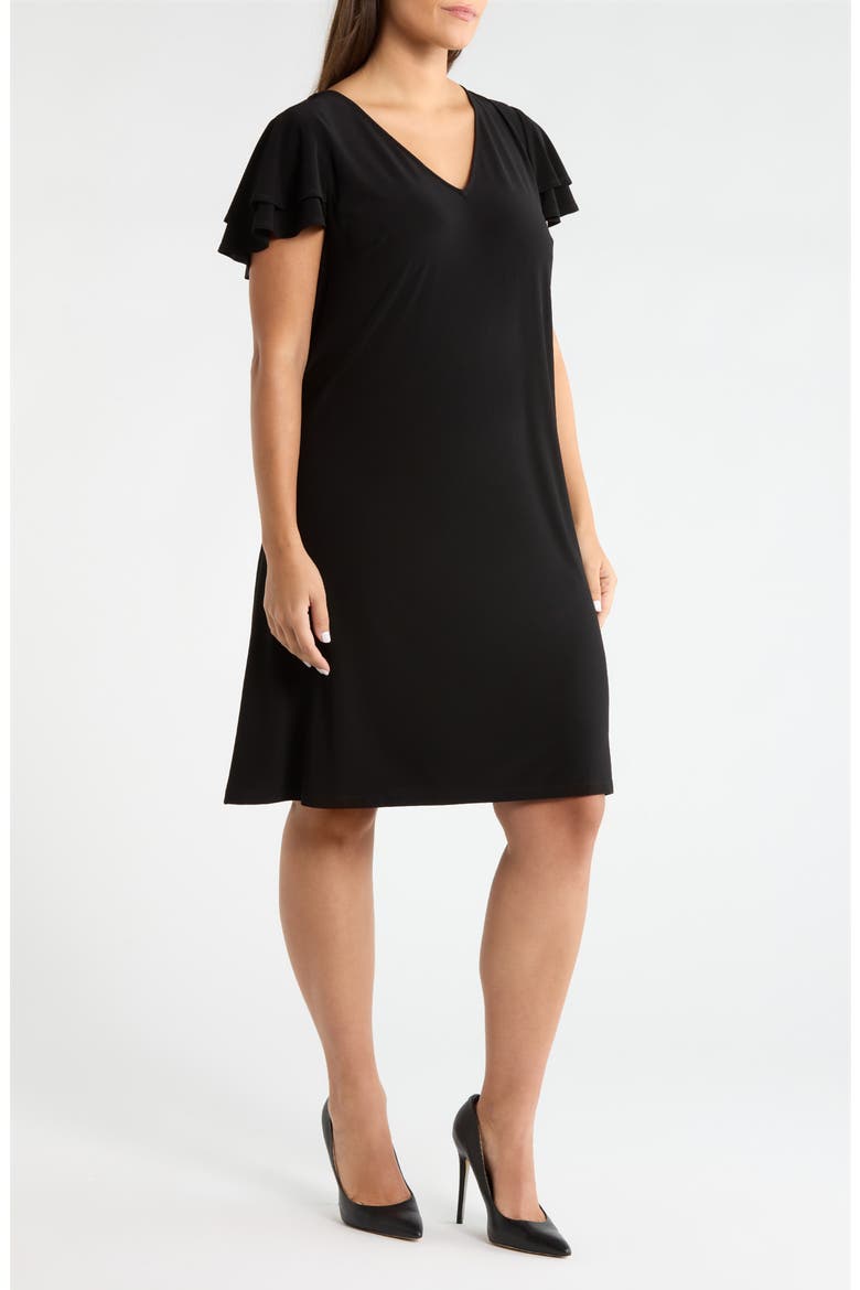 Double Flutter Sleeve A-Line Dress