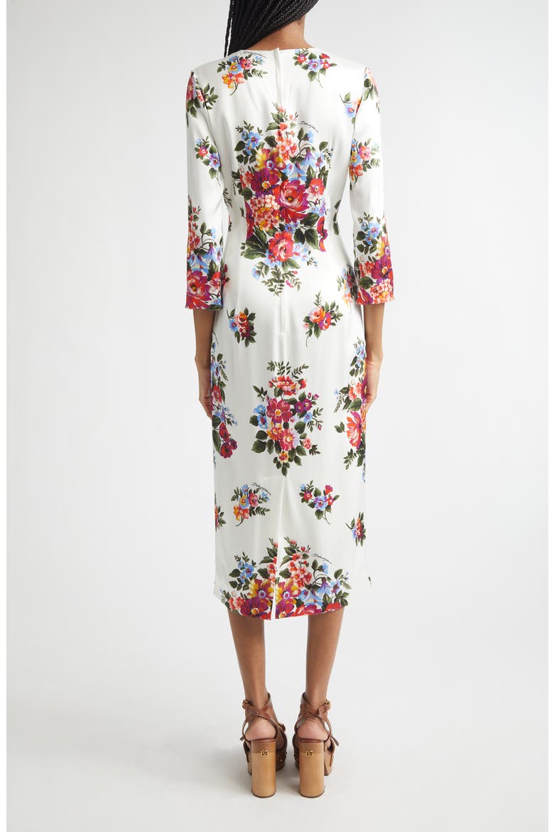 Floral Satin Midi Dress