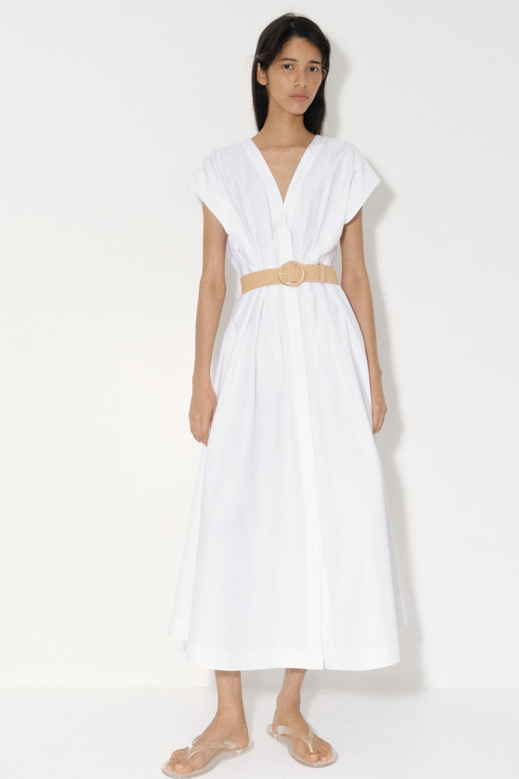Cotton Dress with Belt