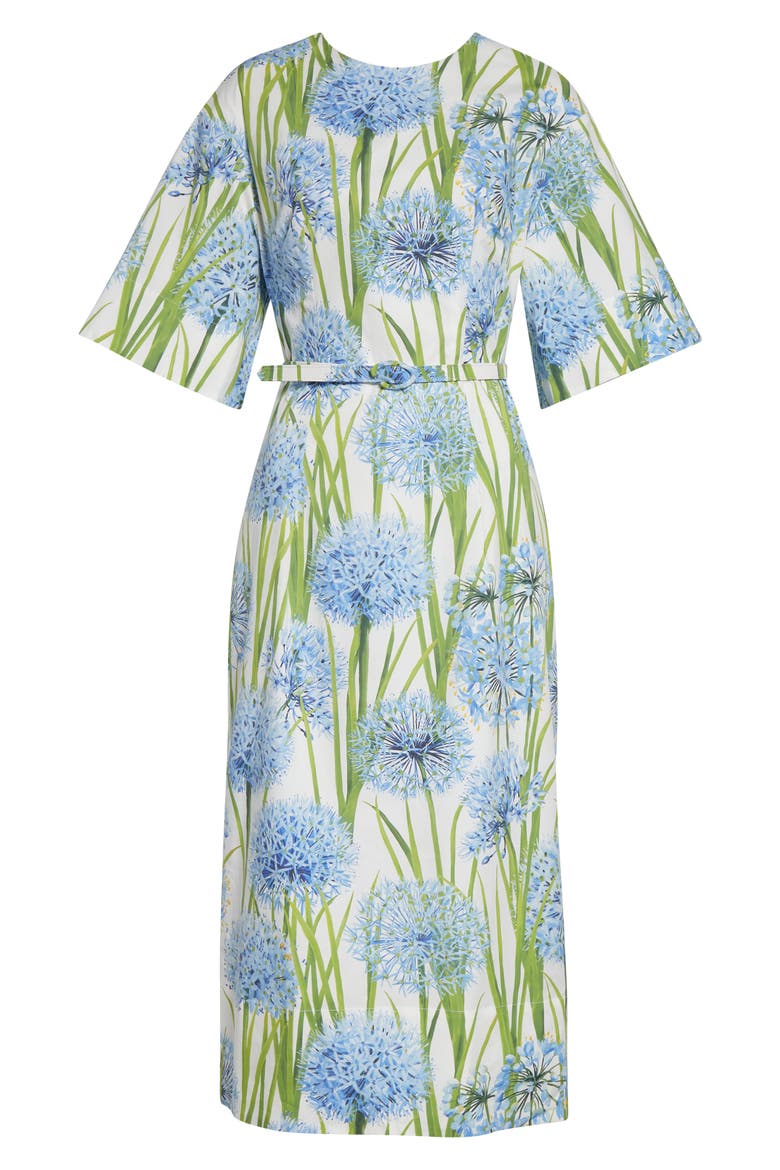 Allium Cotton Stretch Poplin Belted Midi Dress