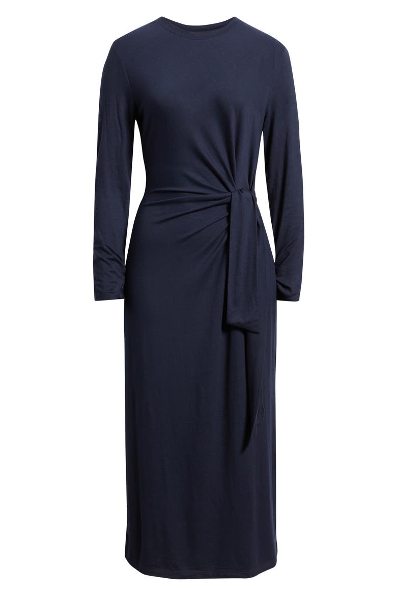 Erlot Side Tie Long Sleeve Midi Dress