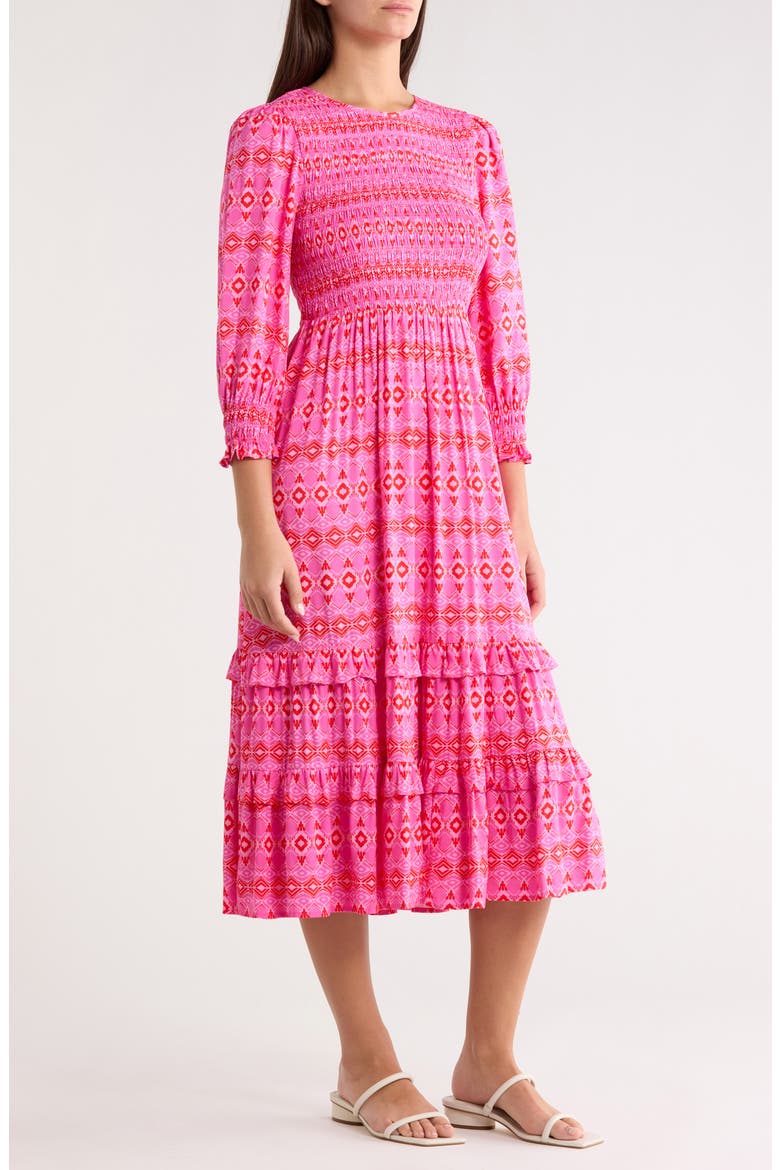 Mirany Ikat Ludlow Smocked Midi Dress