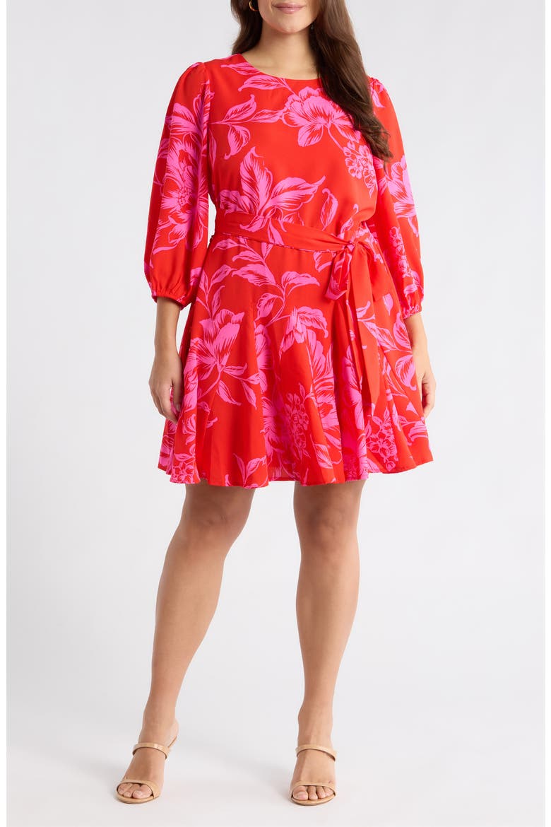 Darline Floral Collins Godet Minidress