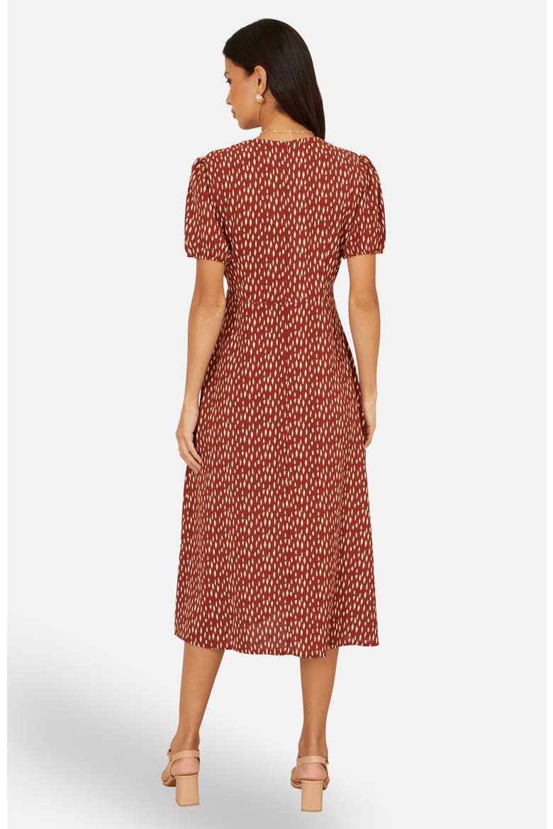 Spot Wrap Midi Dress