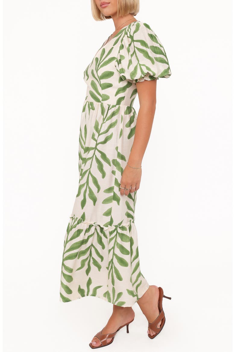 Steele Puff Sleeve Tiered Midi Dress