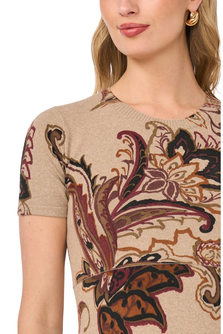 Paisley Print Midi Sweater Dress