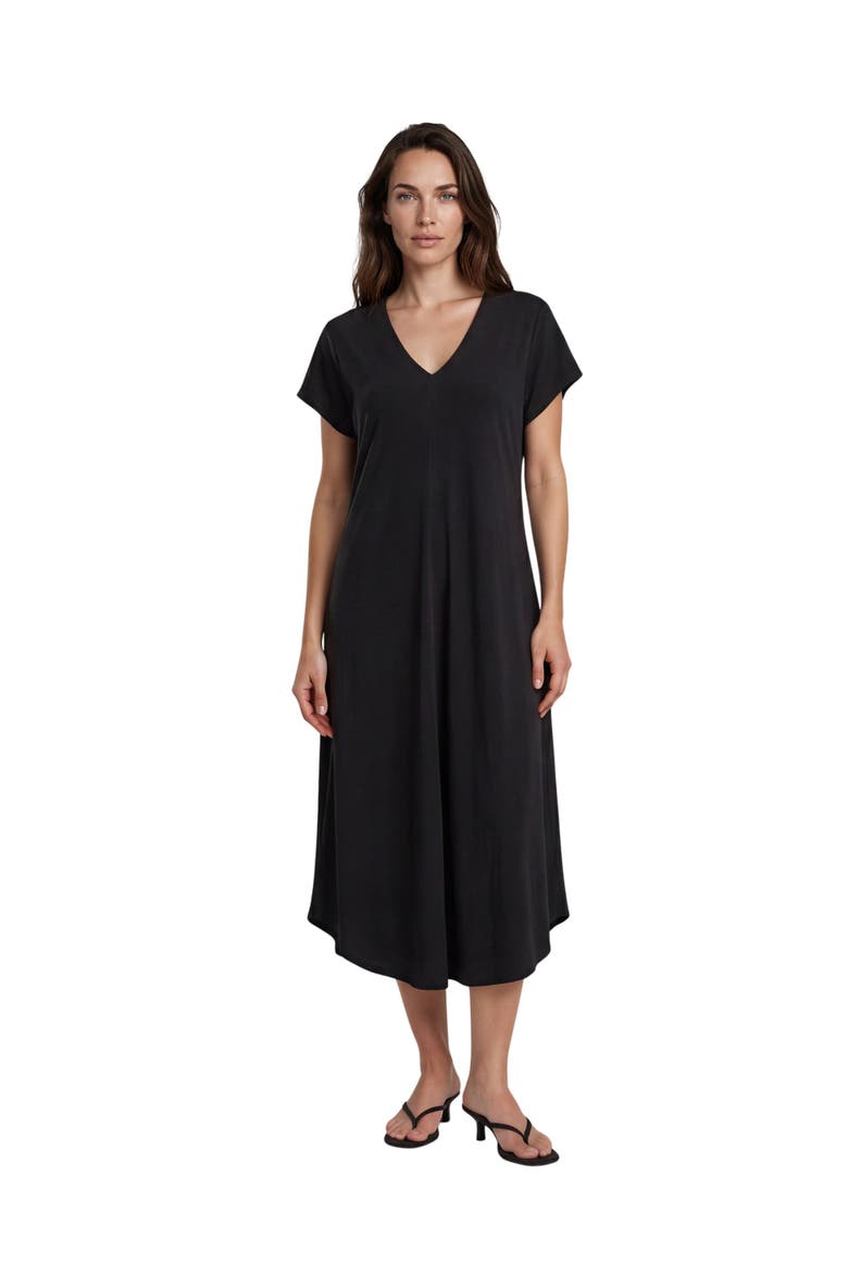 Manebili V-Neck Draped Midi Dress
