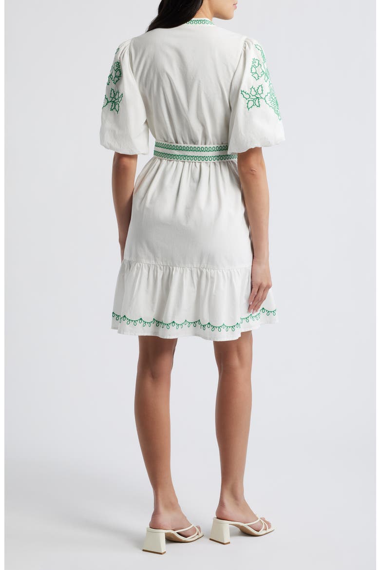 Embroidered Short Sleeve Cotton Shirtdress