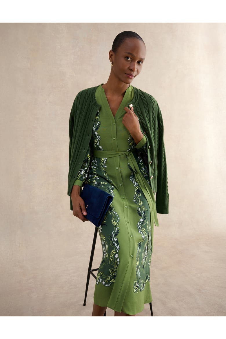 Apolline Printed V-Neck Midi Shirt Dress