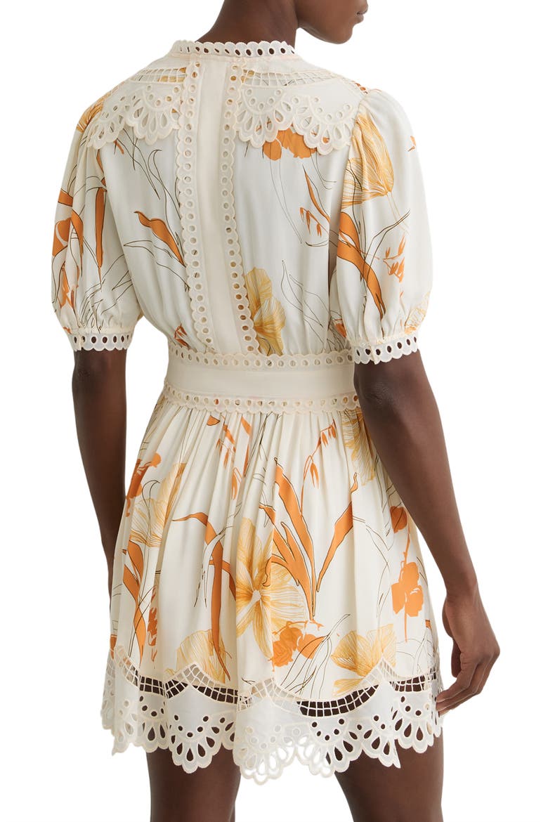 Lacey Print Eyelet Minidress