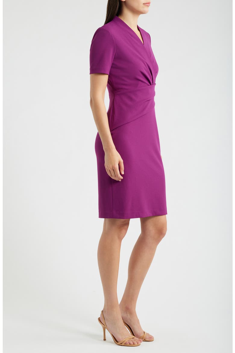 Pleated Scuba Crepe Dress