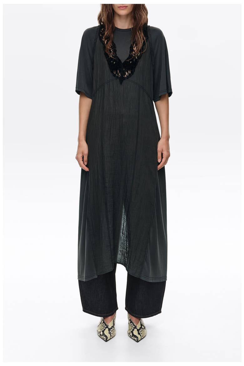 Lace Bib Midi Dress
