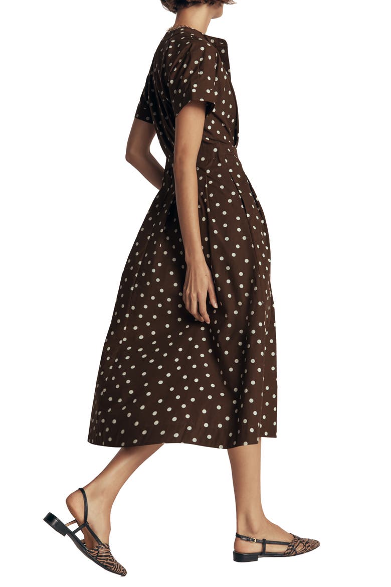 Polka Dot Cotton Poplin Midi Dress