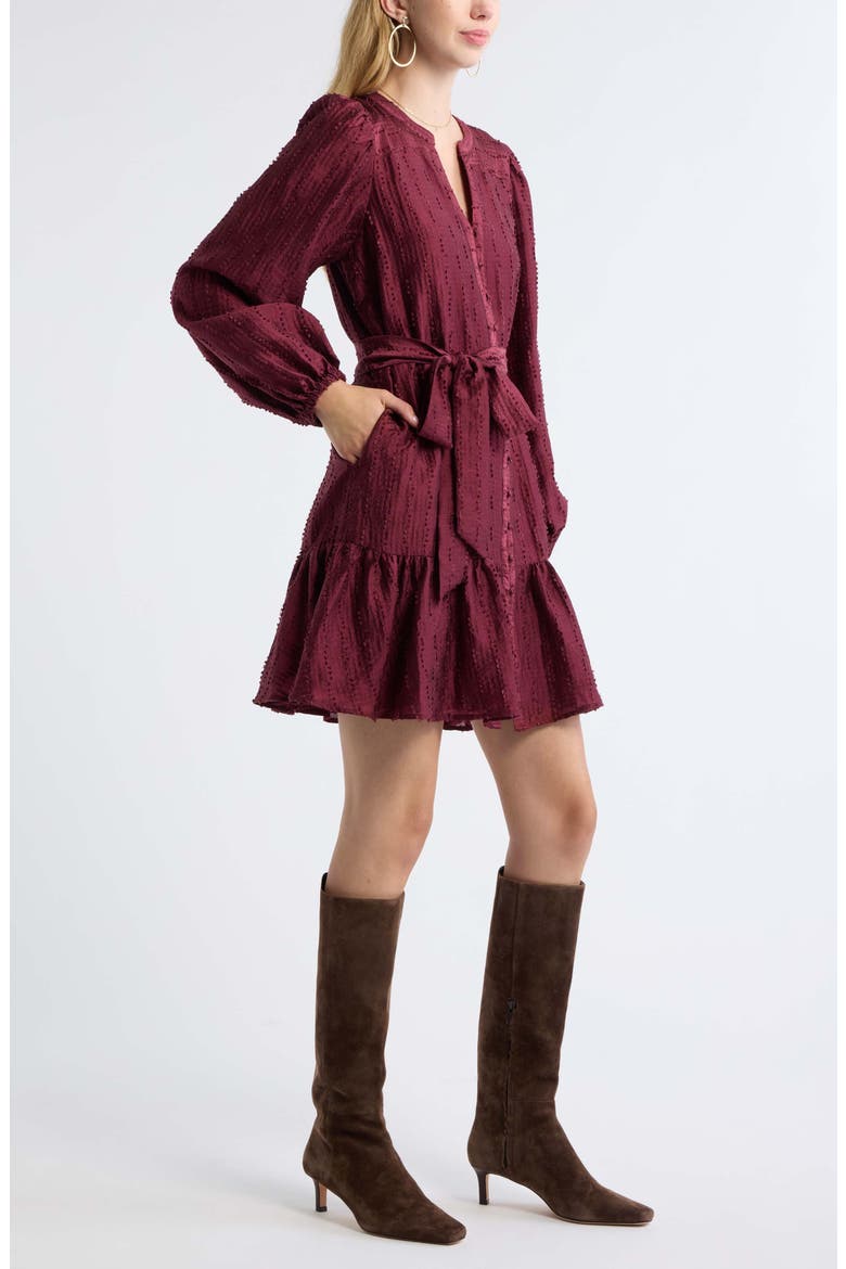 Textured Button Front Minidress