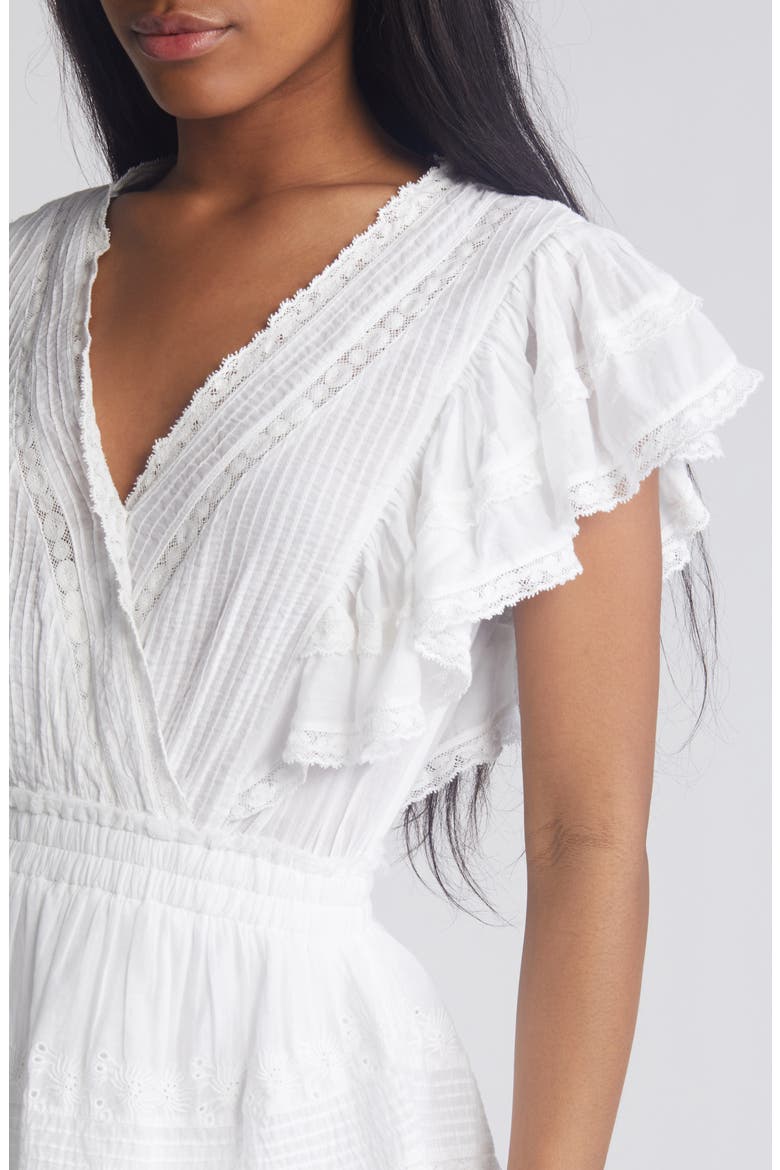 Gwen Ruffle Cotton Eyelet Minidress