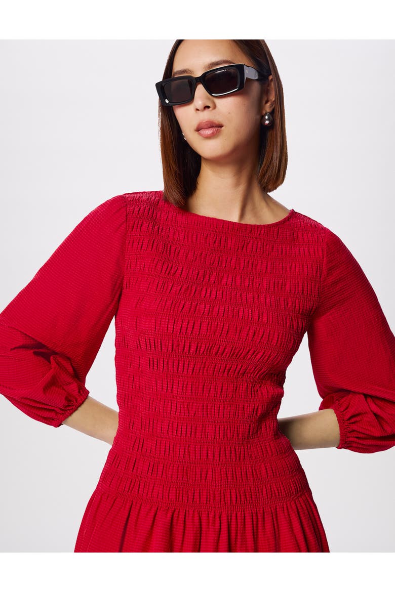 Smocked Bodice Midi Dress
