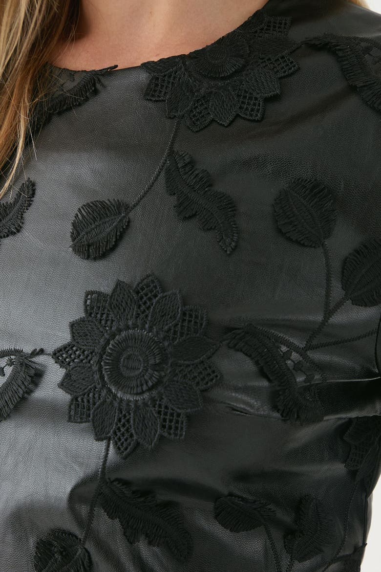 Embroidered Long Sleeve Mini Dress