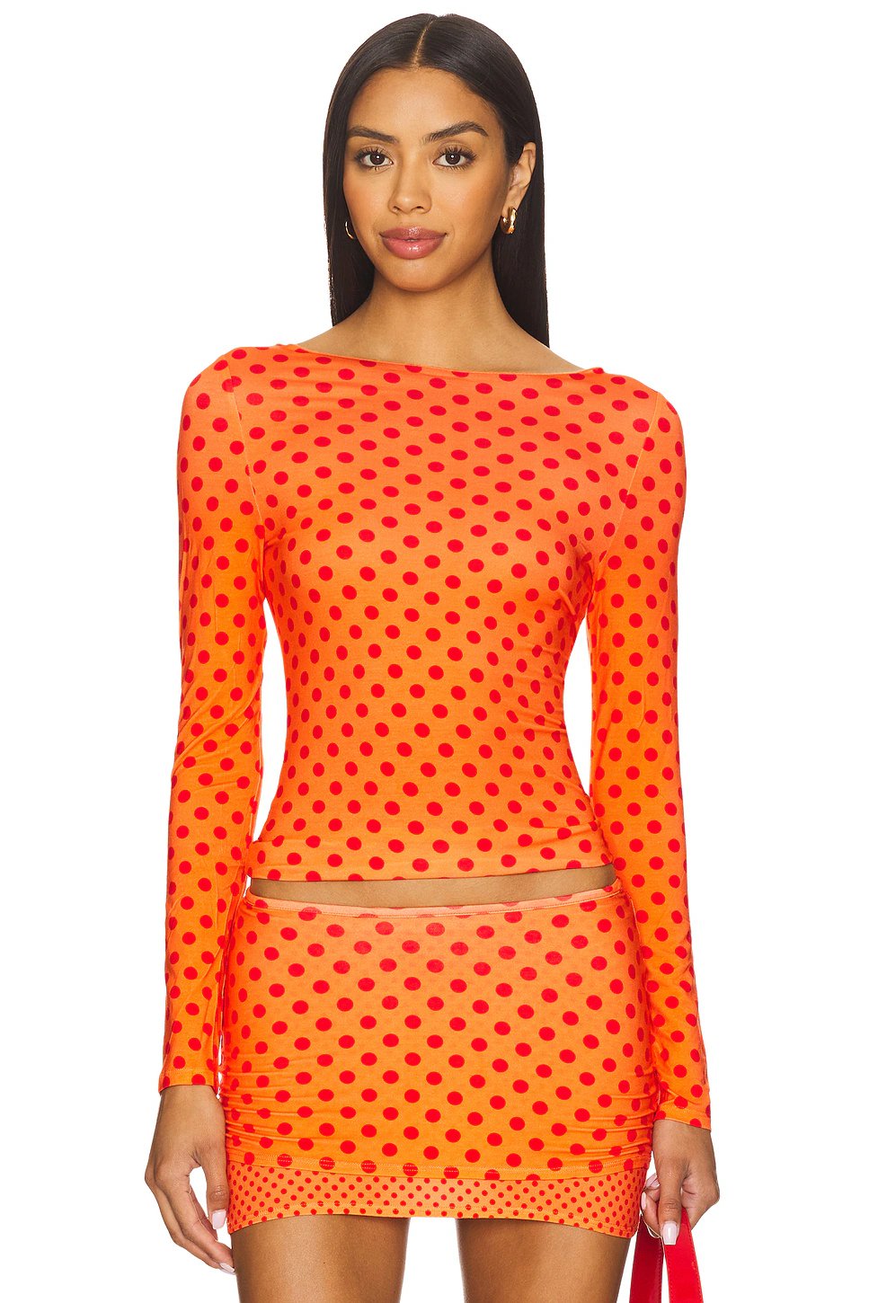 Miaou Amelia Top in Red Polka Dot - Image 1