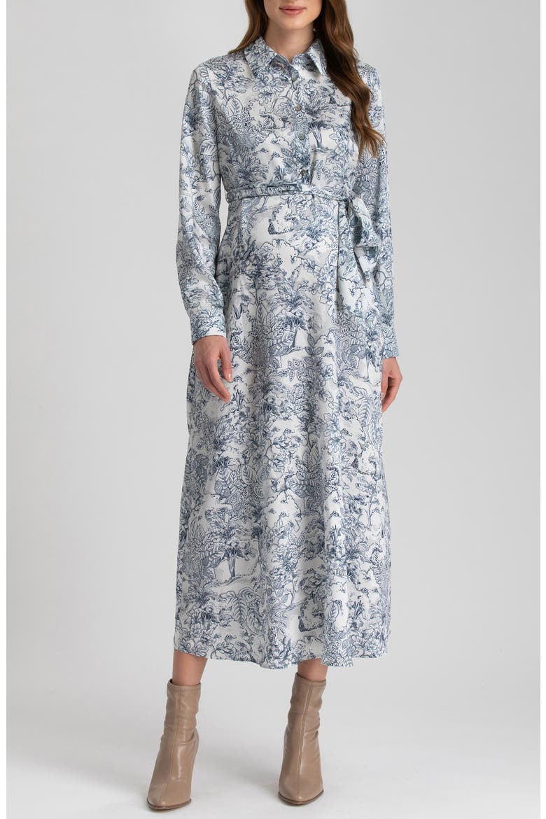 Print Long Sleeve Maternity Dress