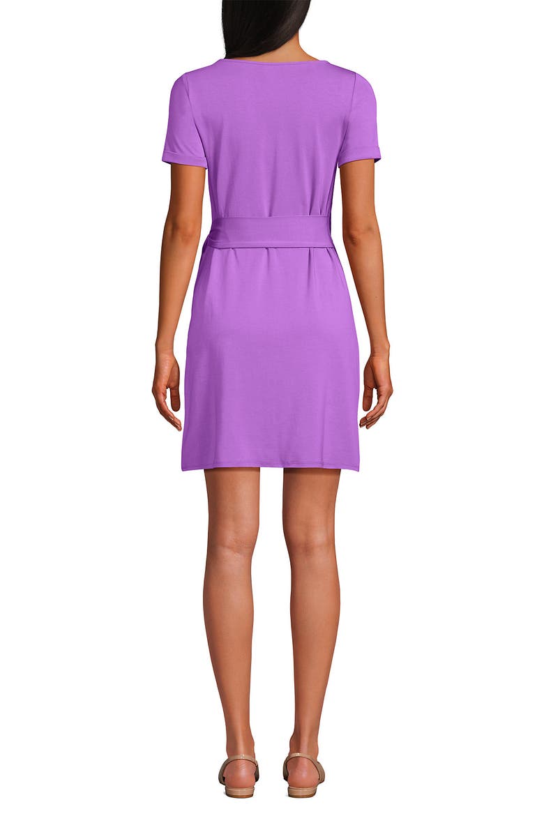 Short Sleeve Cotton Modal Wrap Mini Dress