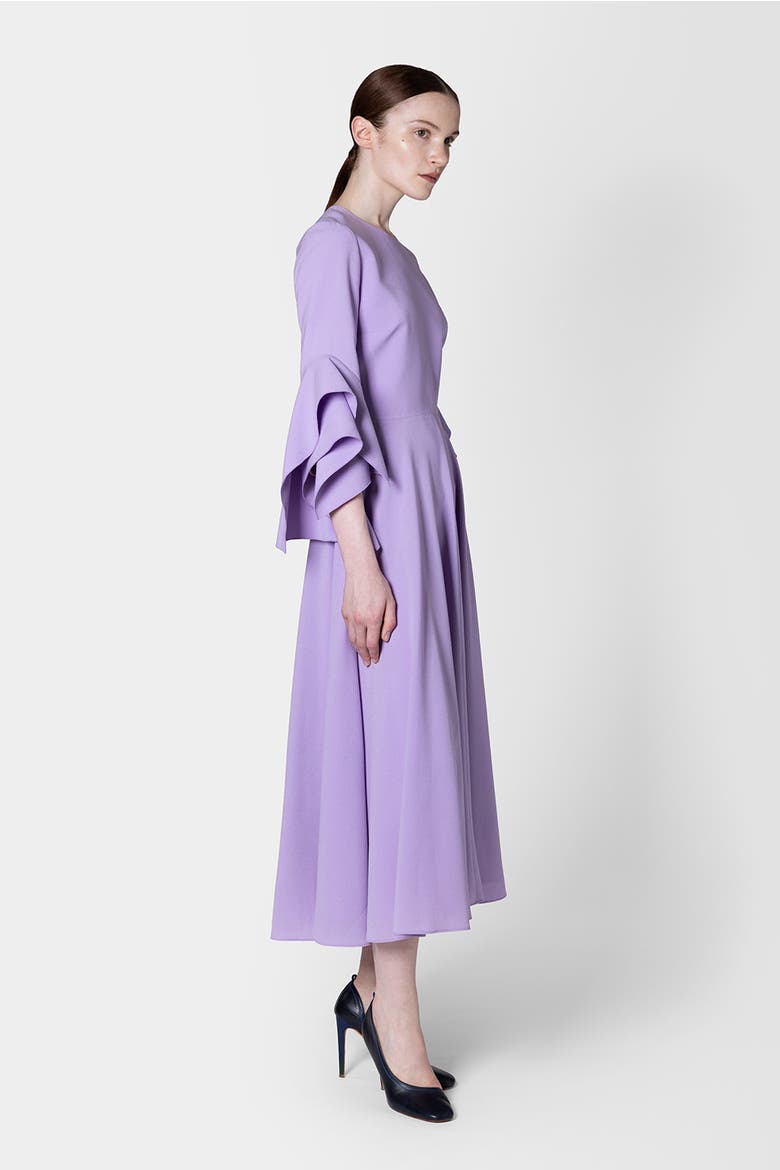 Ayres Crepe Sleeved Midi Dress