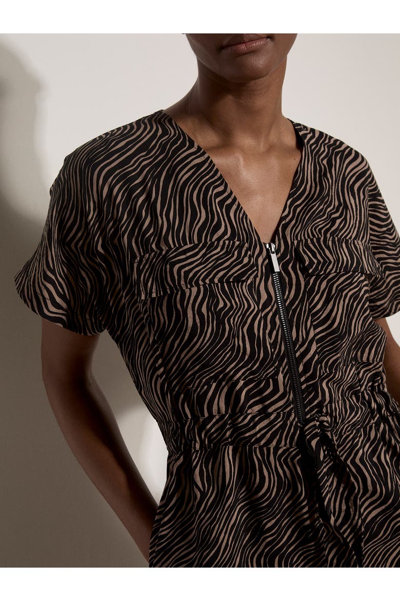 Wood Wave Front Zip Dress