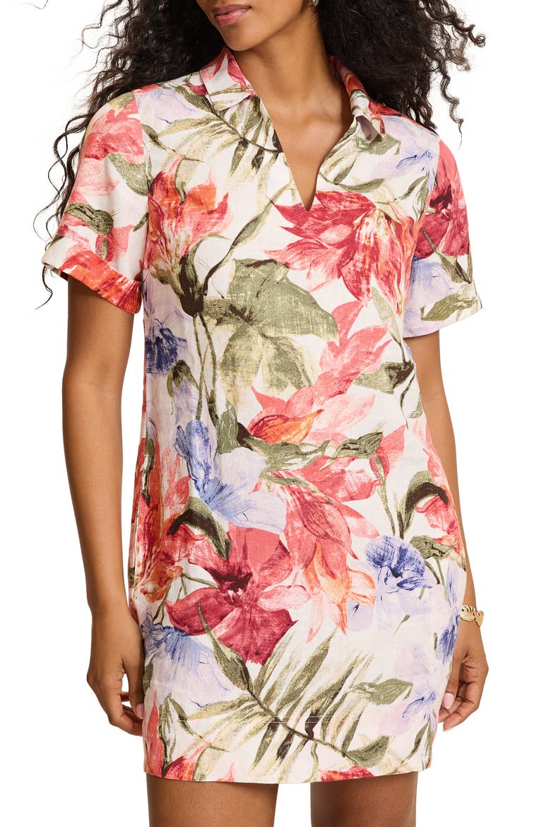 Island Bloom Floral Print Shift Dress