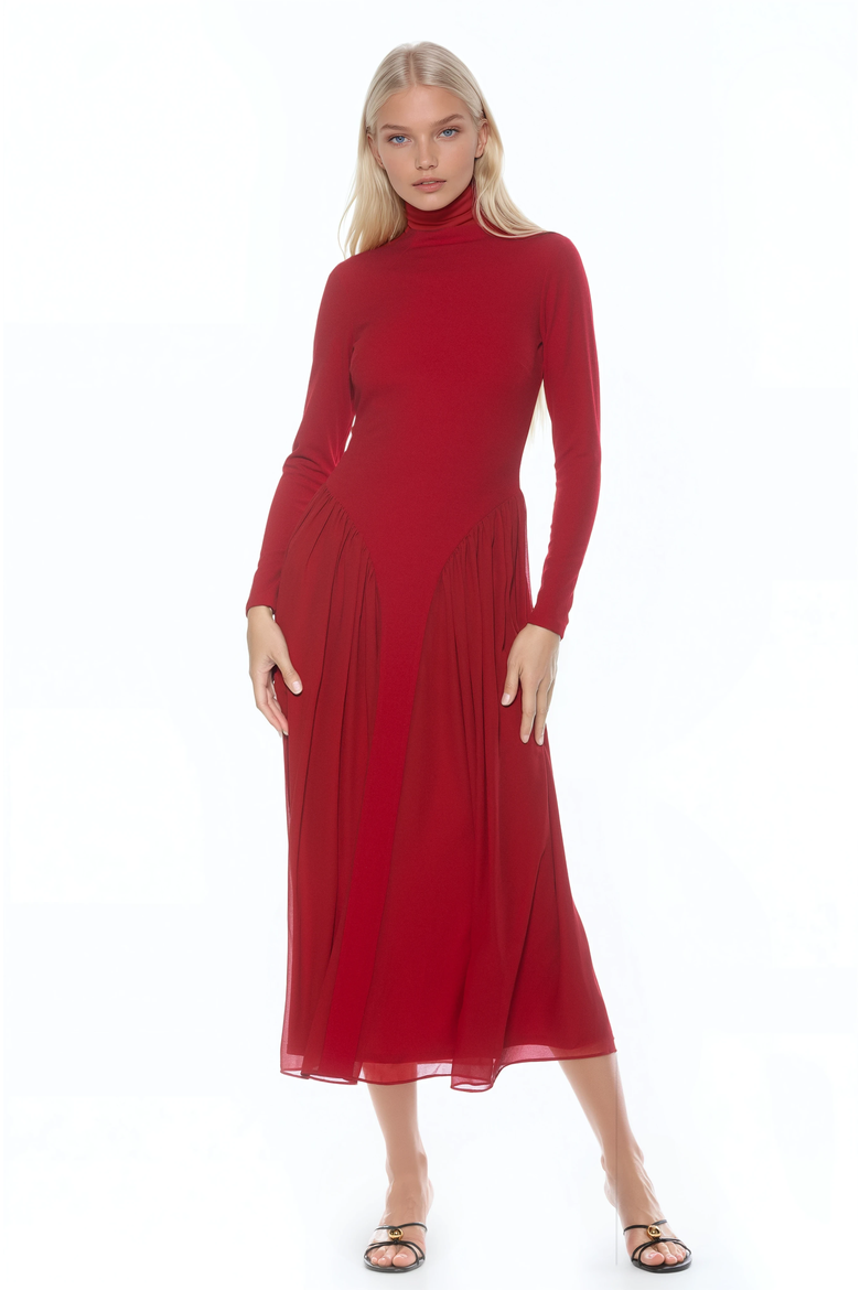 ODETTE MOCKNECK MIDI DRESS