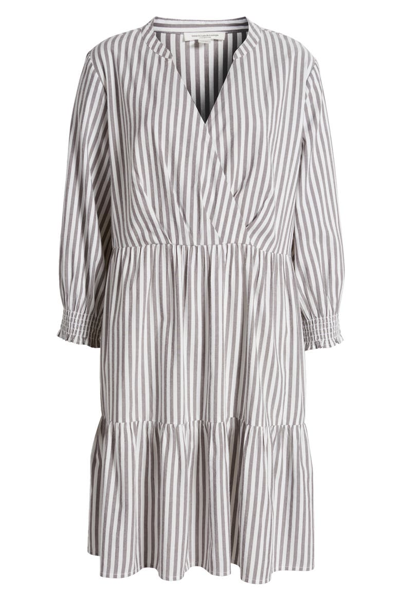 Azalea Stripe Tiered Cotton Blend Dress