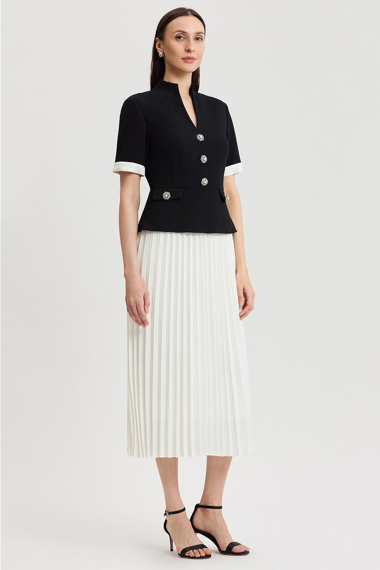 Noelle Pleated Crepe Maxi Dress