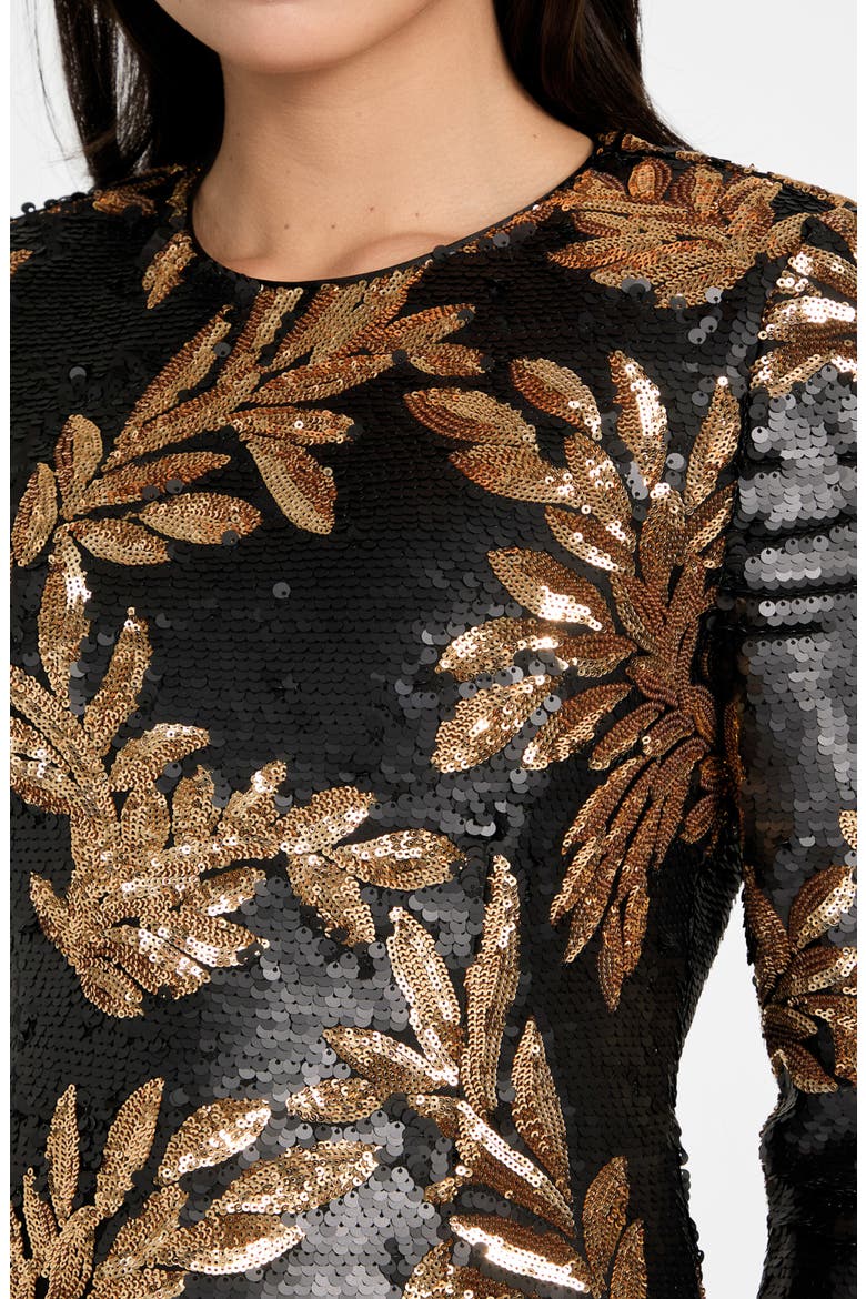 Daisy Sequin Long Sleeve Minidress