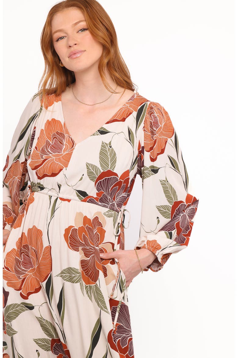 Cerwin Floral Print Long Sleeve Maxi Dress
