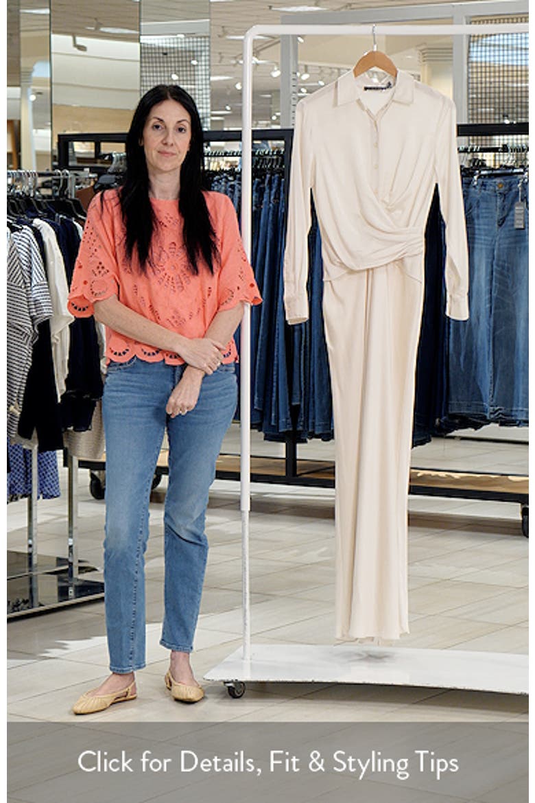 Featherweight Satin Charmeuse Shirtdress Gown